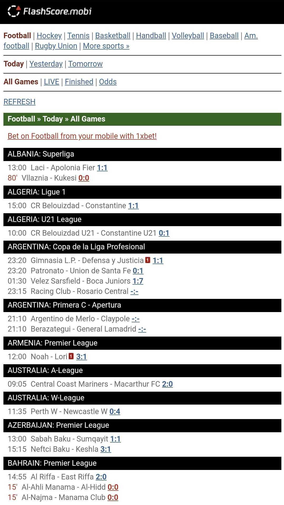 FlashScore mobile version launch in 2010